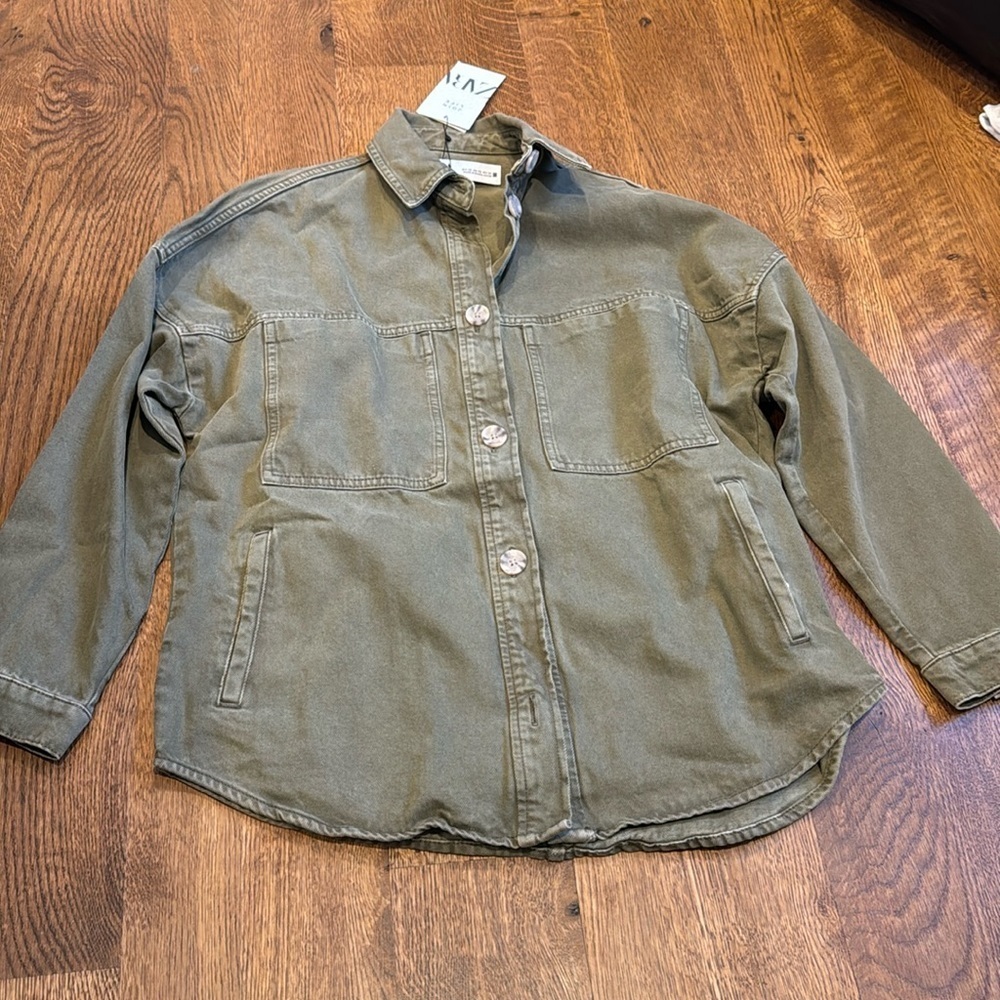 Zara Olive Green Overshirt Jacket